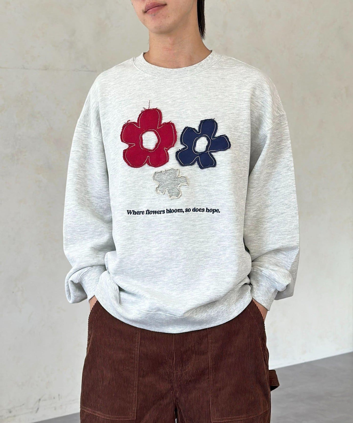 花卉拼接衛衣