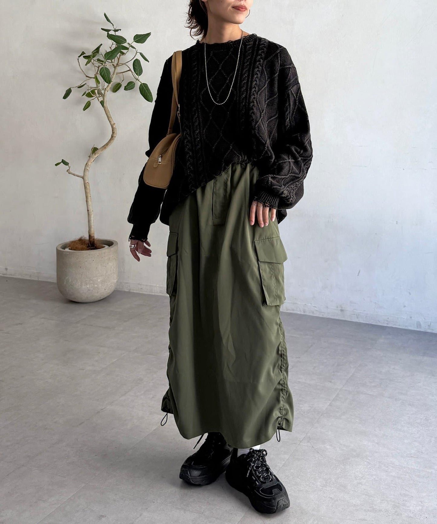 色素電纜針織毛衣