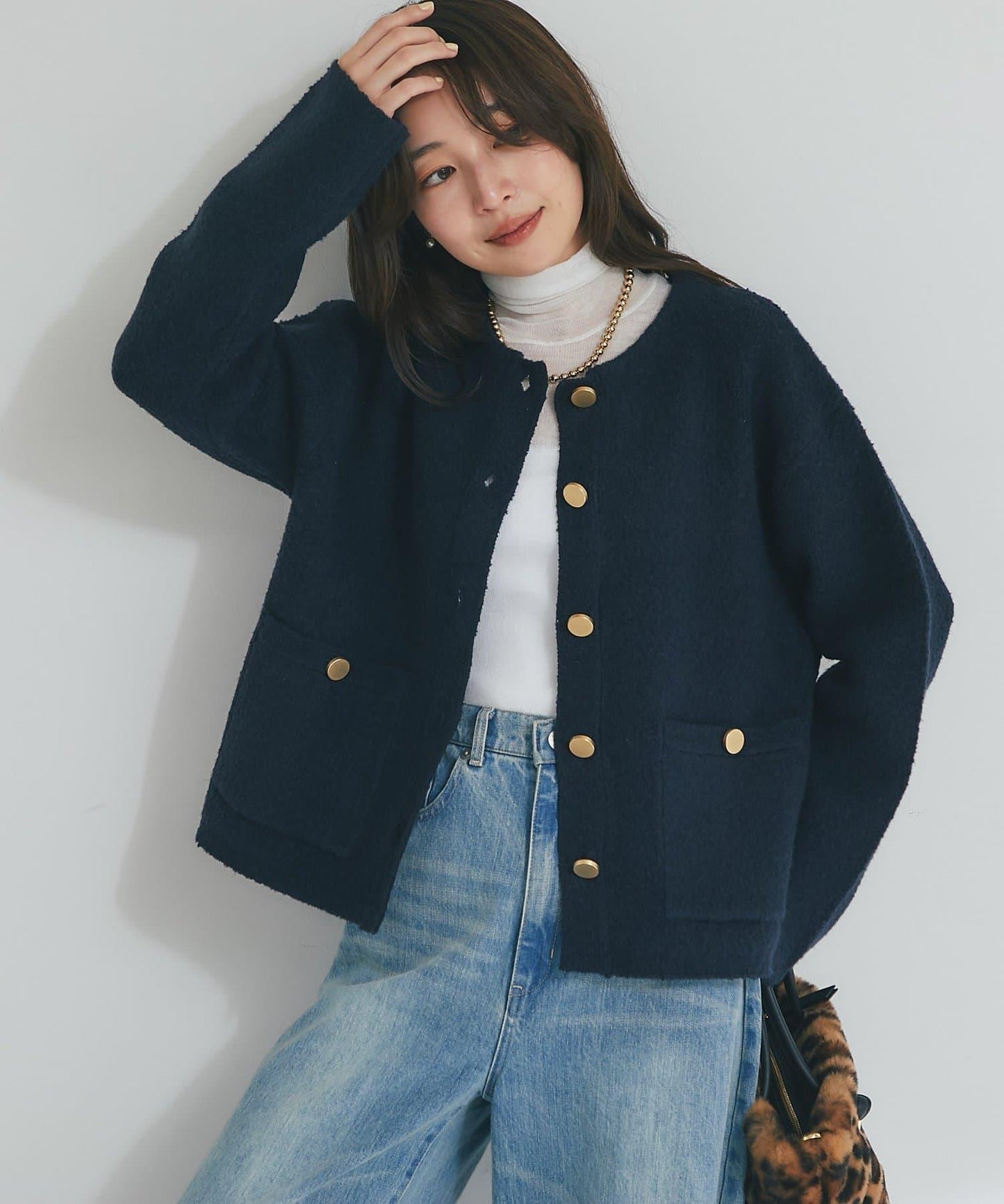 【名品・長季可穿】透視羊毛混紡羅紋高領針織衫