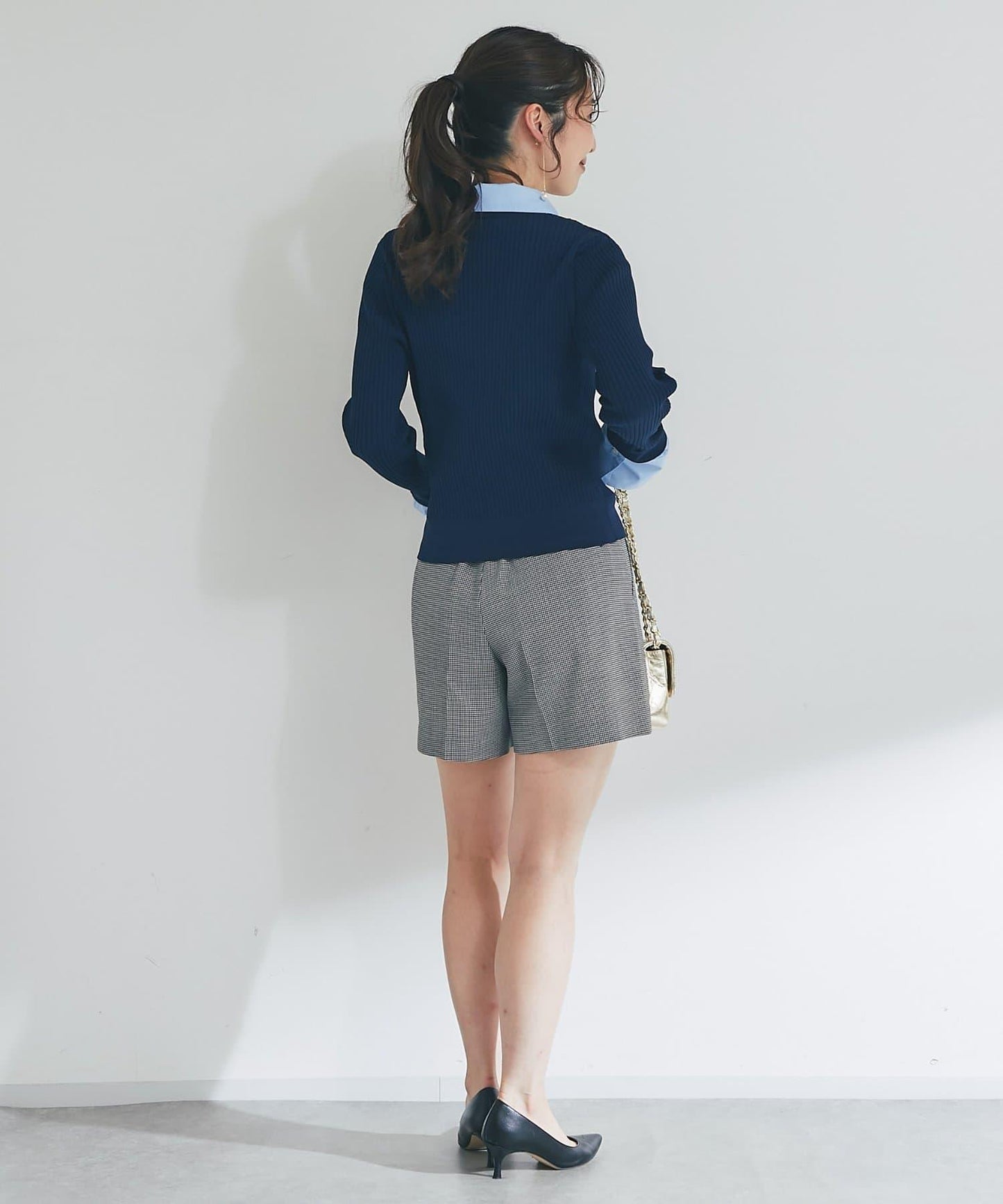 布帛拼接羅紋針織開衫