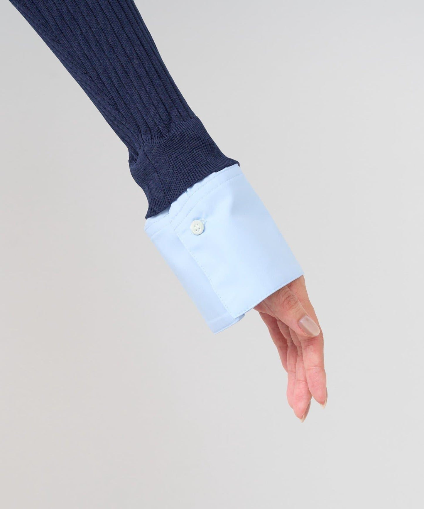 布帛拼接羅紋針織開衫