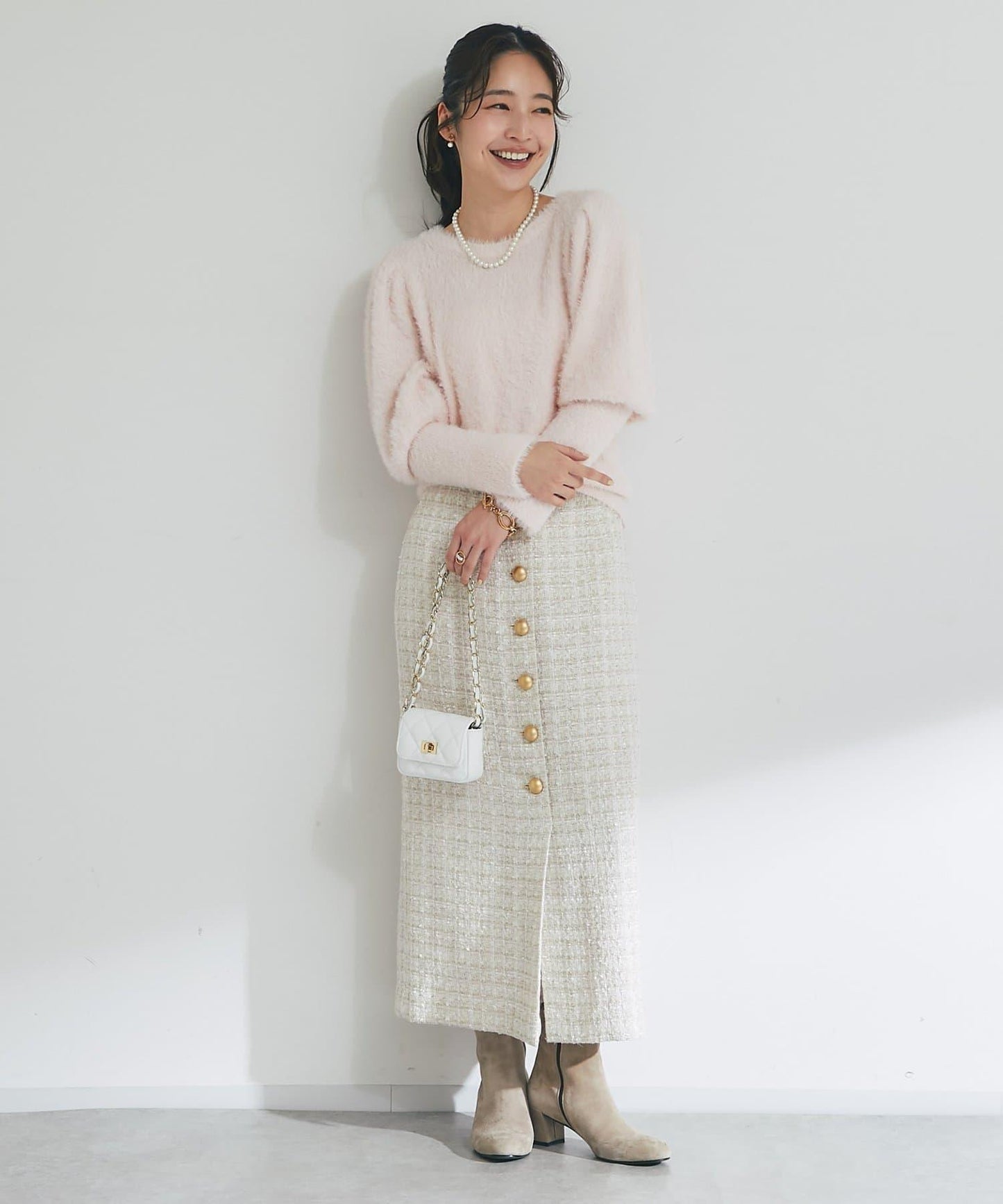 【優雅顯美】花呢修身長裙