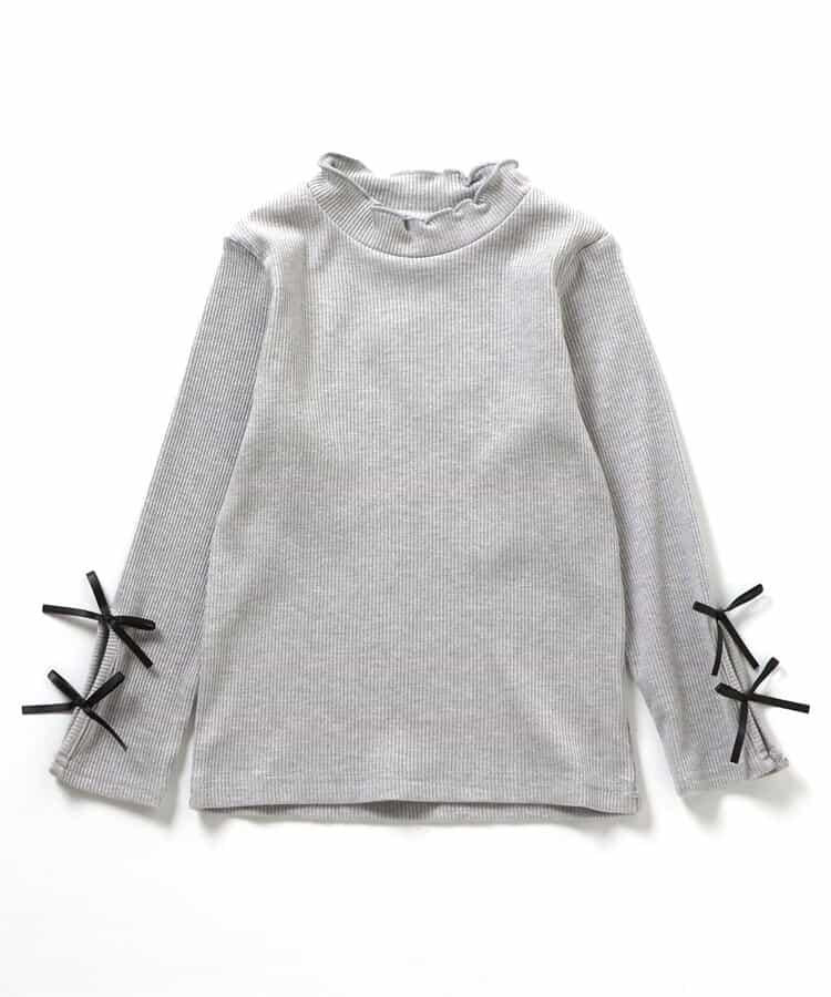 袖部蝴蝶結針織T恤