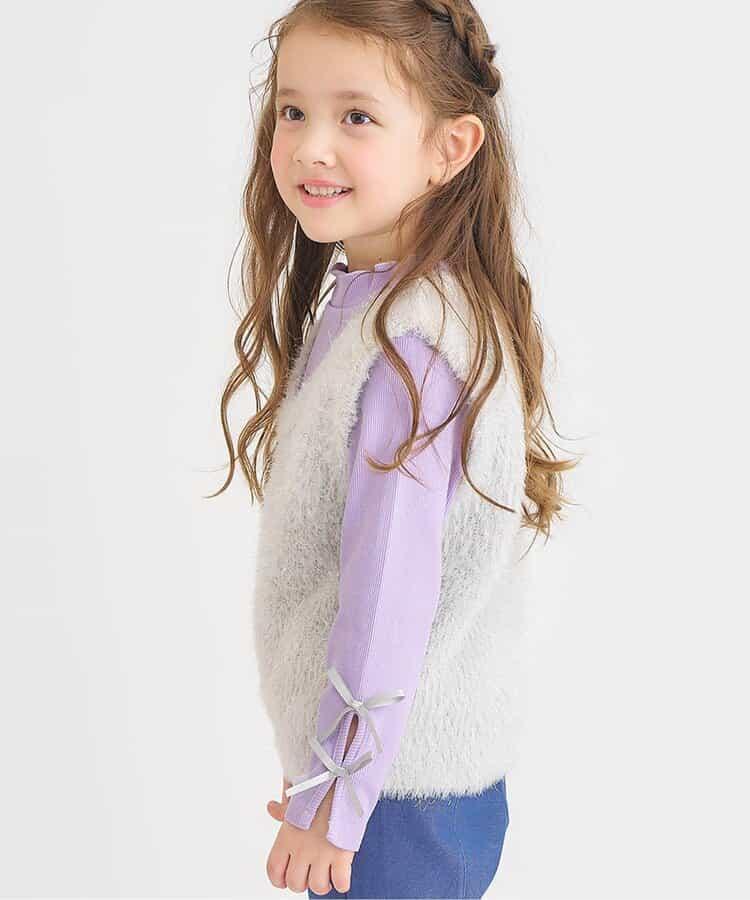 袖部蝴蝶結針織T恤