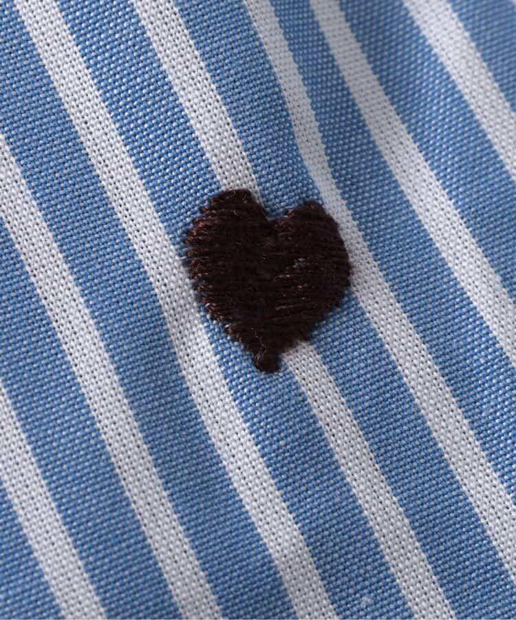 袖蝴蝶結愛心櫻桃刺繡長款上衣