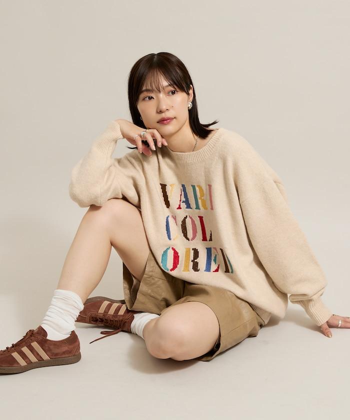 彩色刺繡標誌針織衫