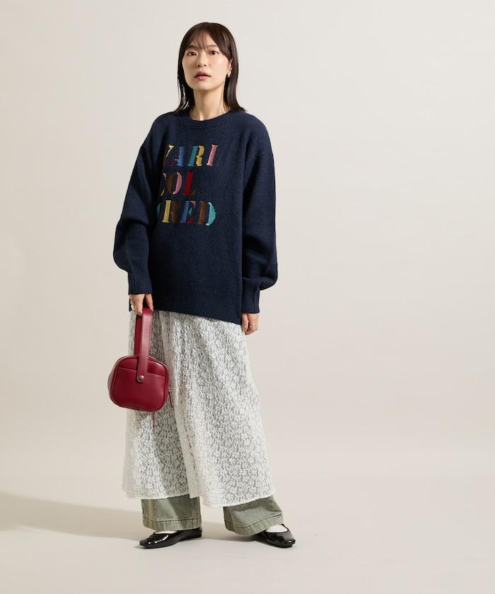 彩色刺繡標誌針織衫