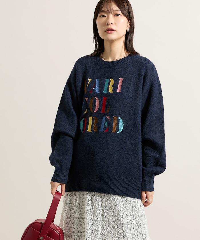 彩色刺繡標誌針織衫