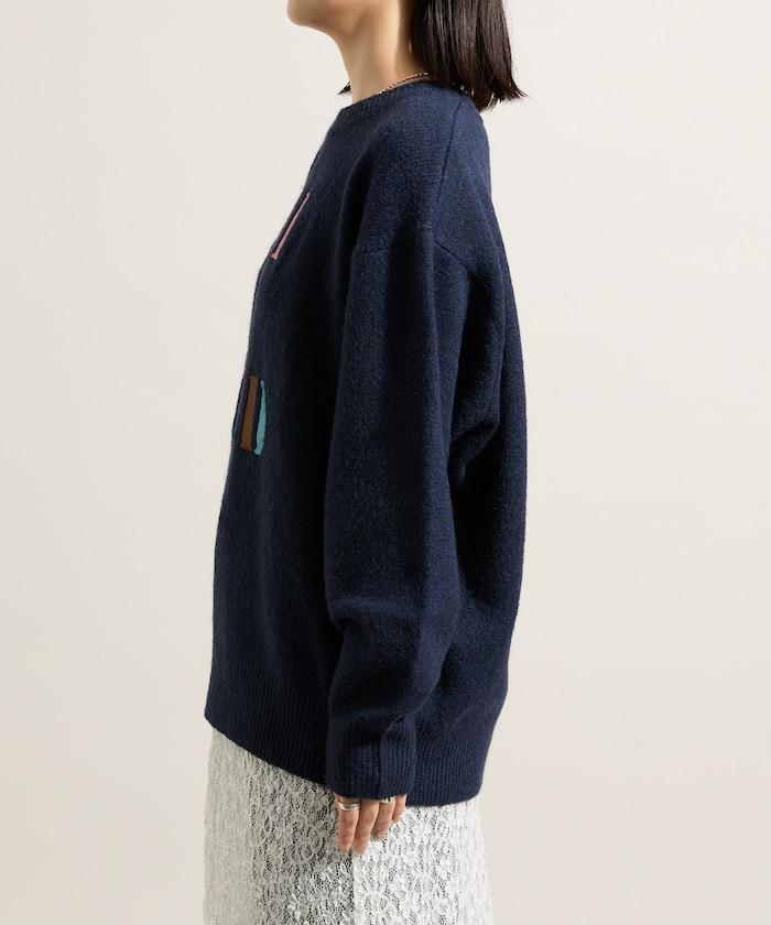 彩色刺繡標誌針織衫