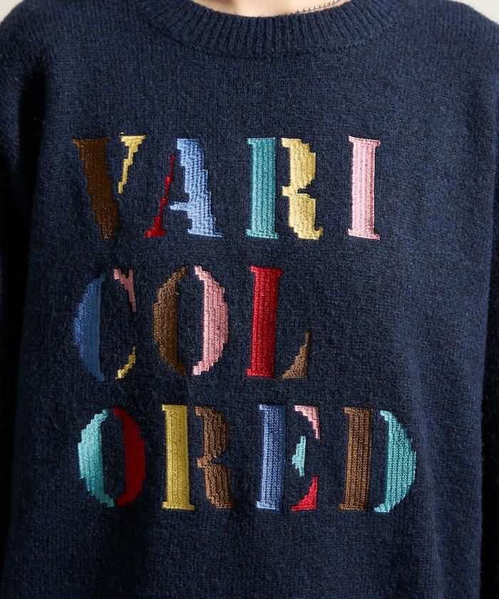 彩色刺繡標誌針織衫