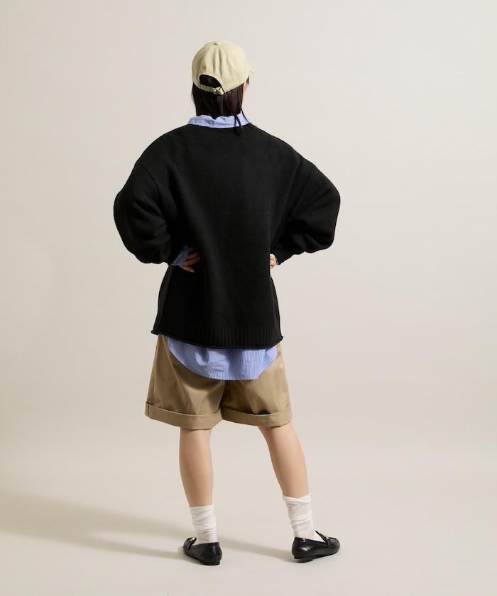 帶口袋針織套頭衫