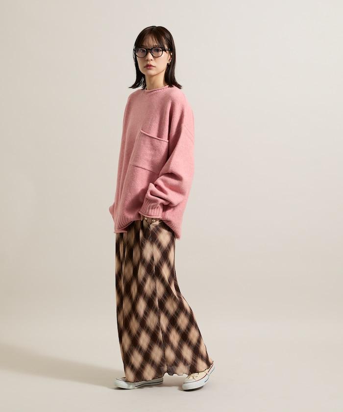 帶口袋針織套頭衫