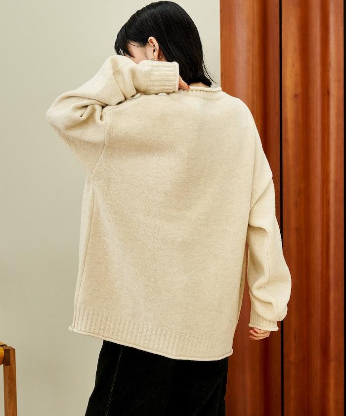 帶口袋針織套頭衫