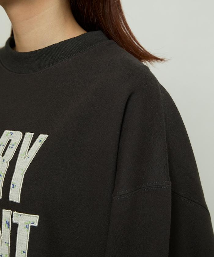 花卉圖案華夫格標誌衛衣