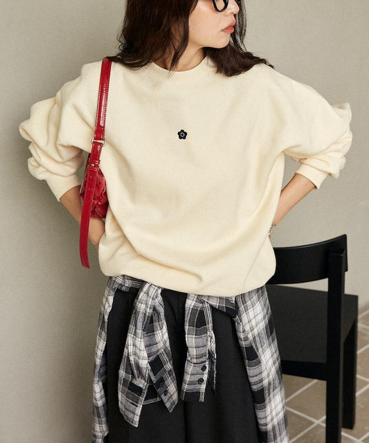 簡約標誌刺繡加絨衛衣