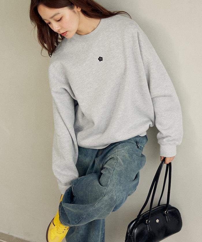 簡約標誌刺繡加絨衛衣