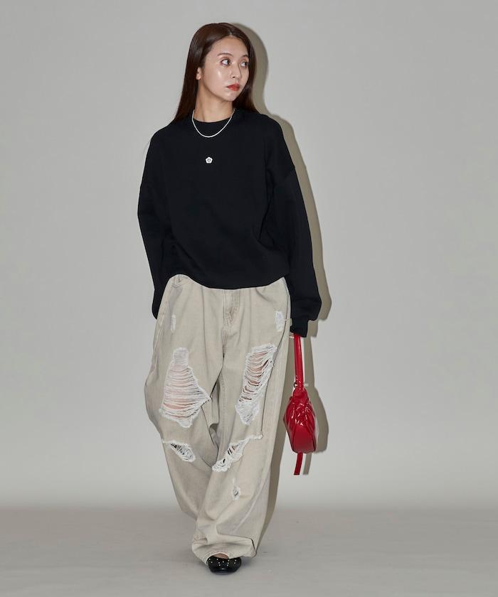 簡約標誌刺繡加絨衛衣