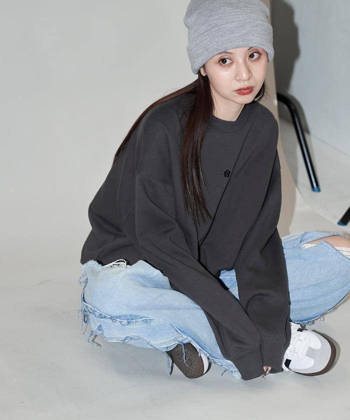 簡約標誌刺繡加絨衛衣