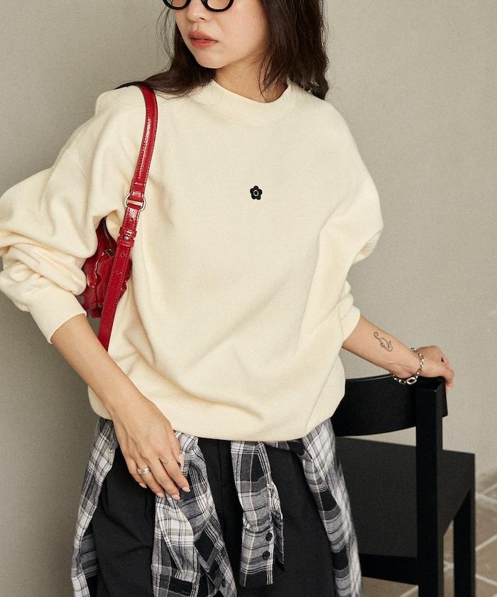 簡約標誌刺繡加絨衛衣