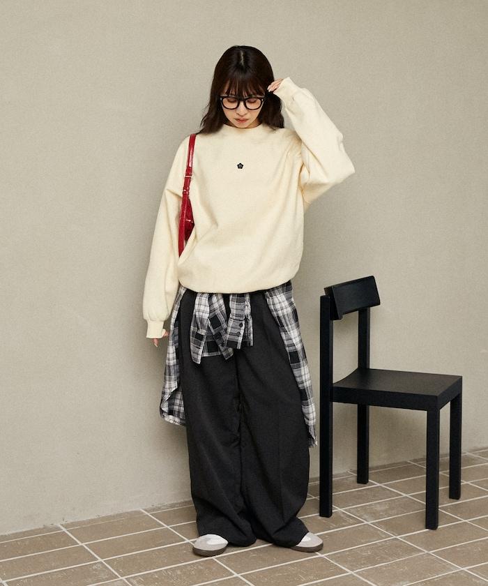 簡約標誌刺繡加絨衛衣