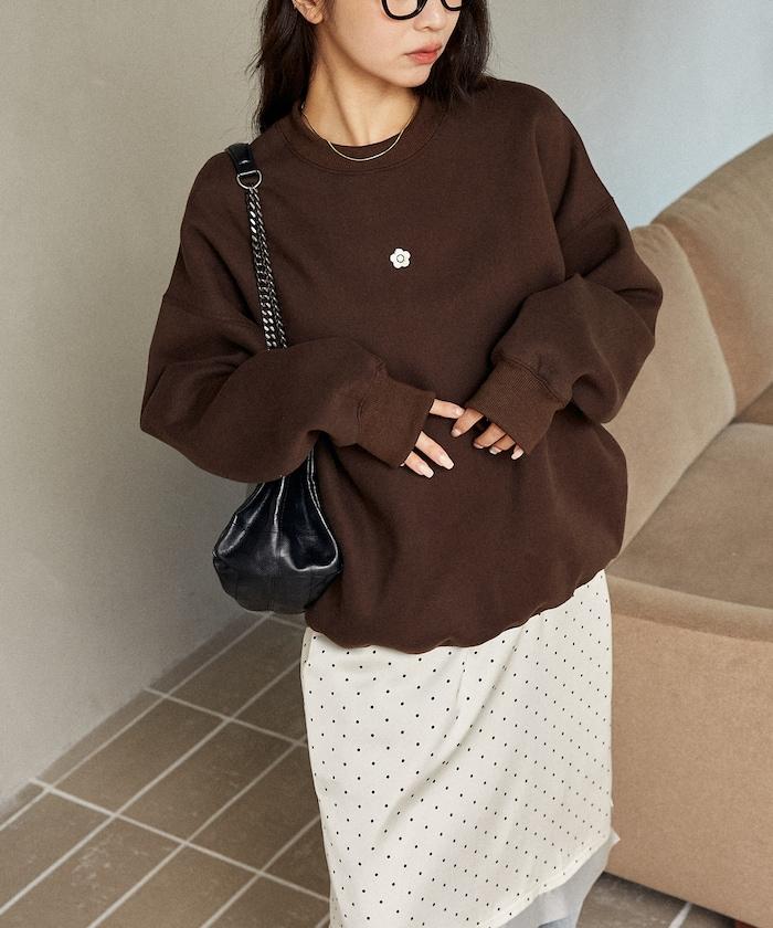 簡約標誌刺繡加絨衛衣