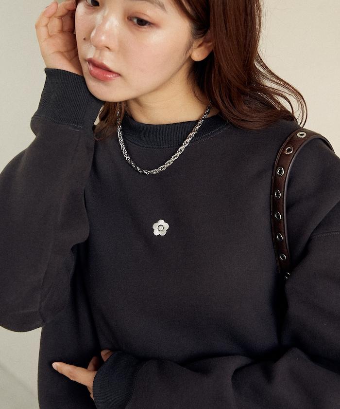 簡約標誌刺繡加絨衛衣