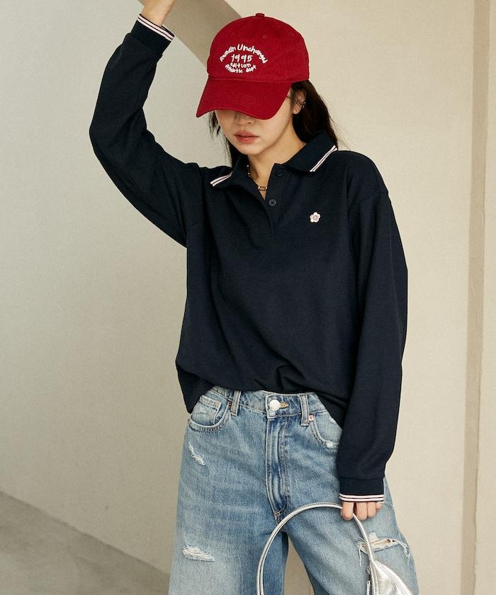 長袖單點鹿子紋POLO衫