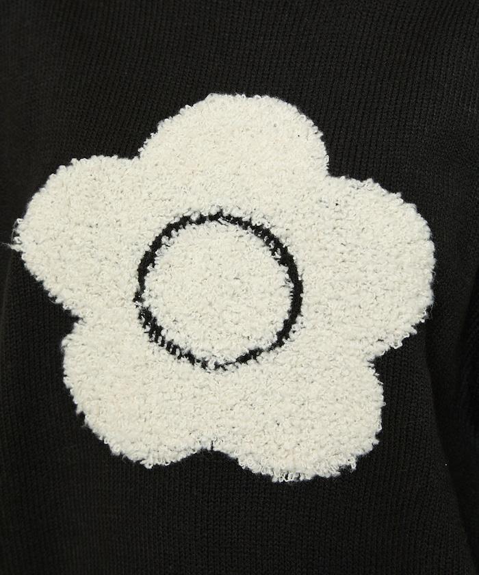 相良花卉圖案藝術提花針織衫