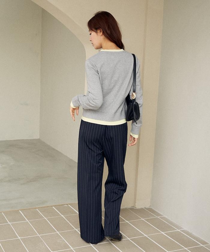 單點刺繡疊穿風針織開衫