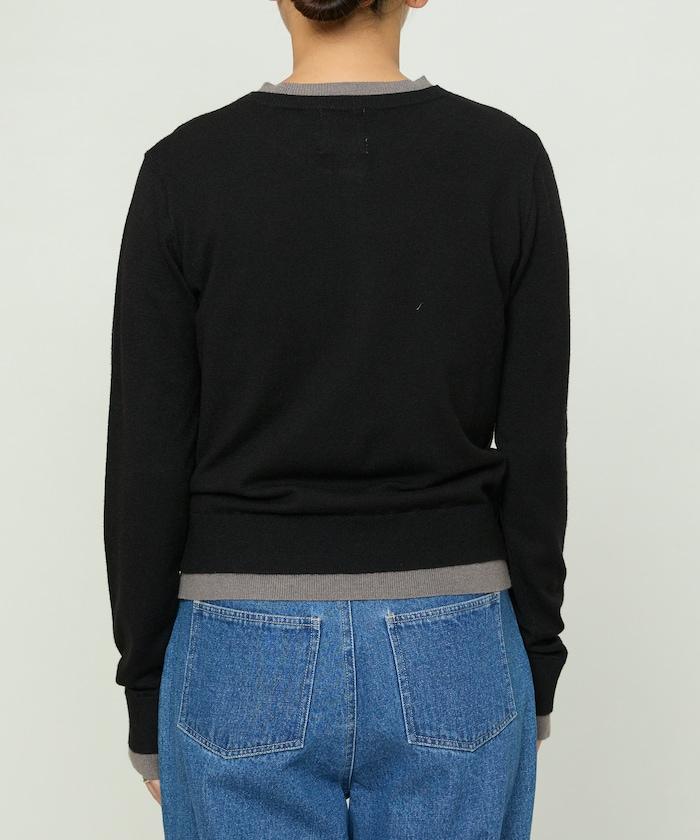 單點刺繡疊穿風針織開衫