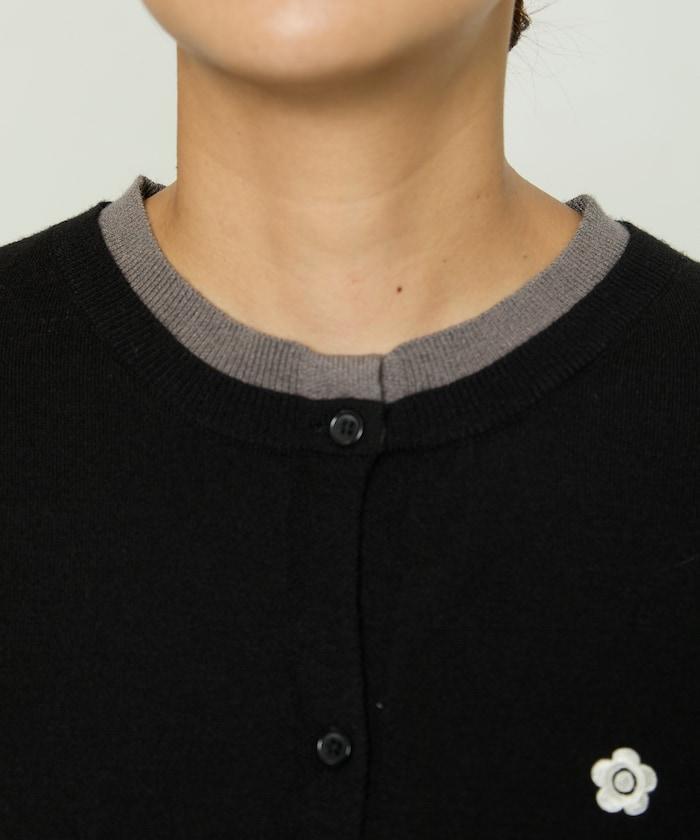 單點刺繡疊穿風針織開衫