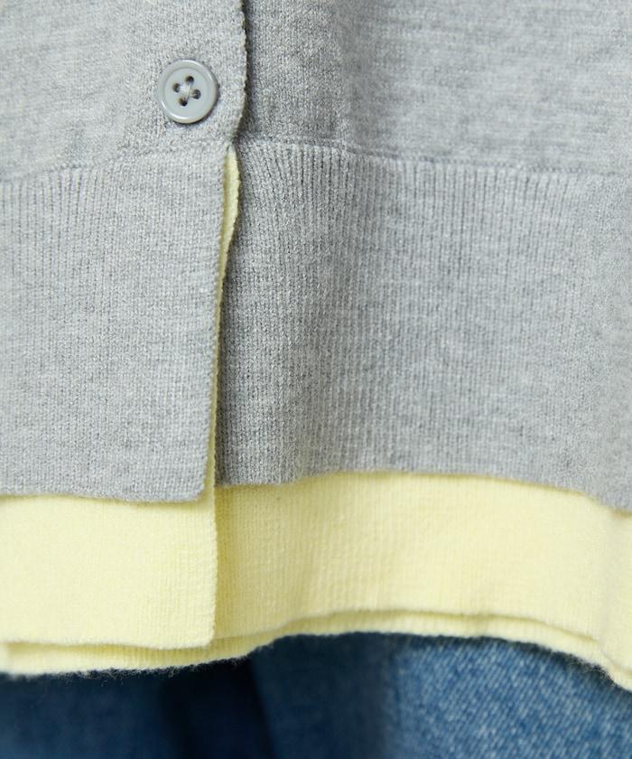 單點刺繡疊穿風針織開衫