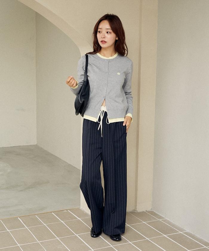 單點刺繡疊穿風針織開衫