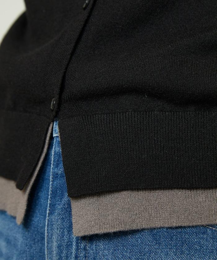 單點刺繡疊穿風針織開衫