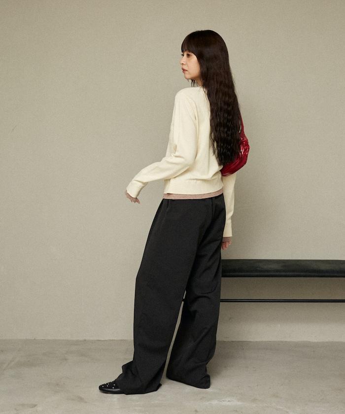 單點刺繡疊穿風針織開衫