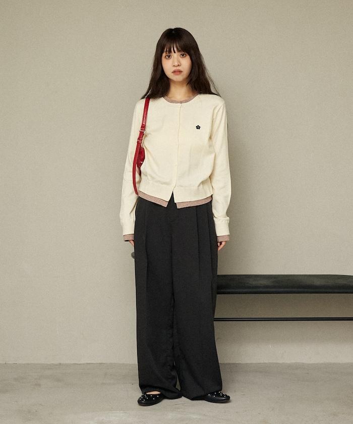 單點刺繡疊穿風針織開衫