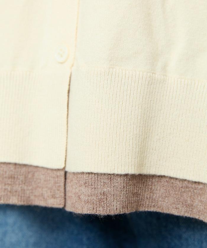 單點刺繡疊穿風針織開衫