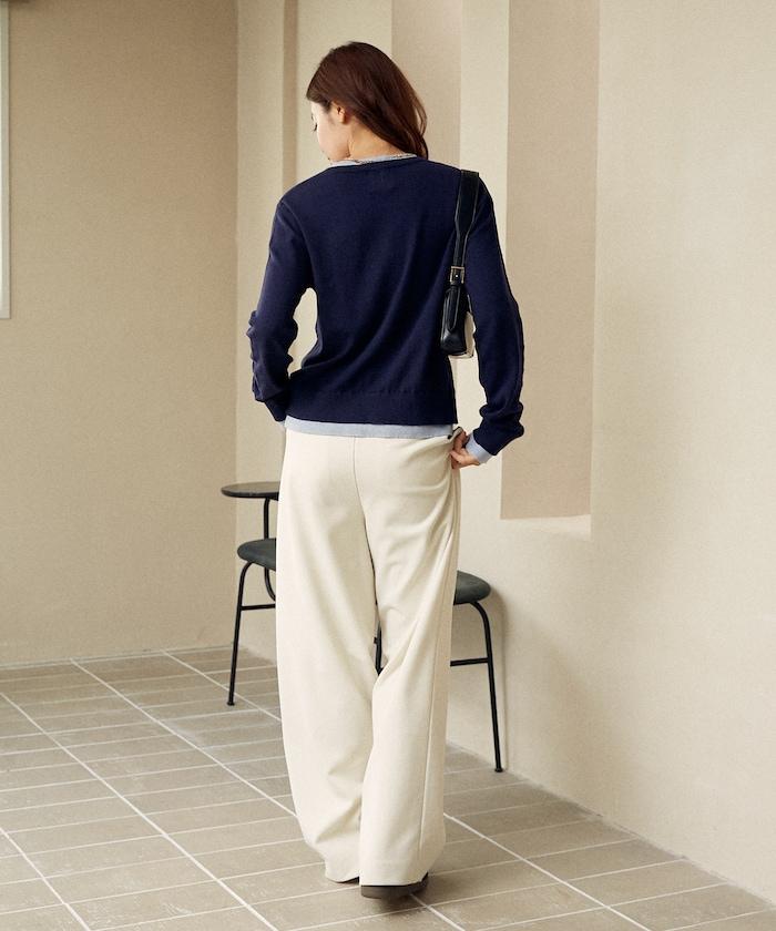 單點刺繡疊穿風針織開衫