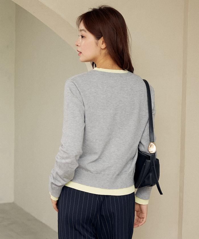 單點刺繡疊穿風針織開衫