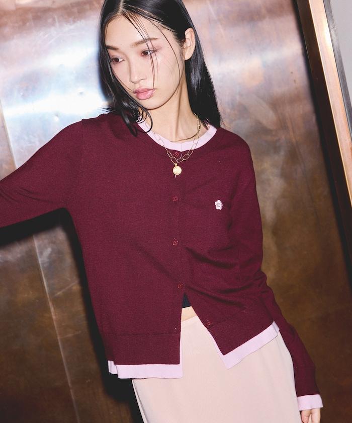 單點刺繡疊穿風針織開衫