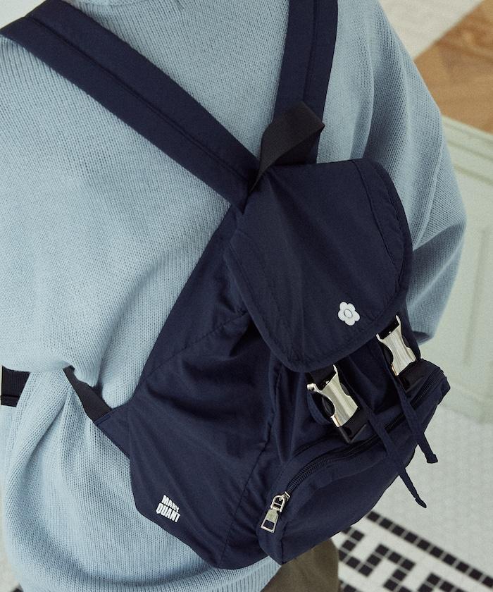 簡約刺繡尼龍雙肩包