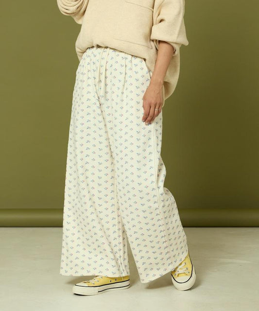 寬鬆保暖長褲 “Flower”