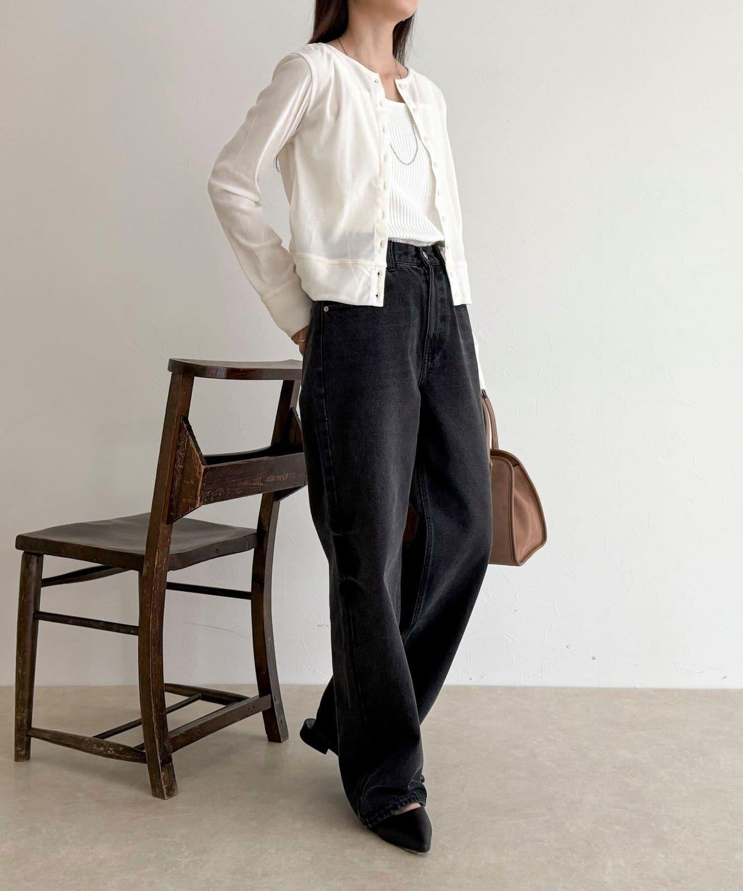 透視植絨短款開衫