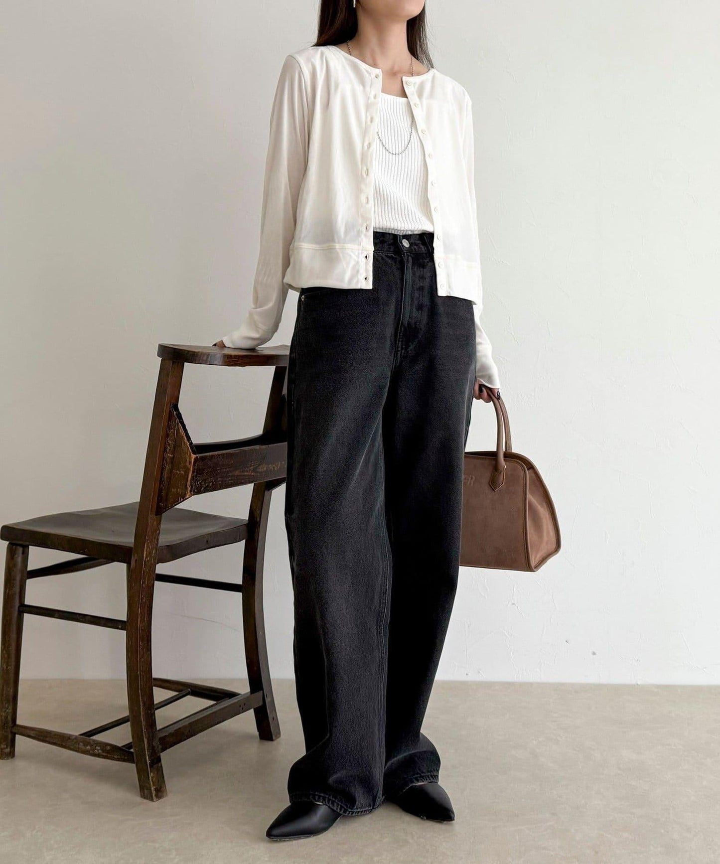 透視植絨短款開衫