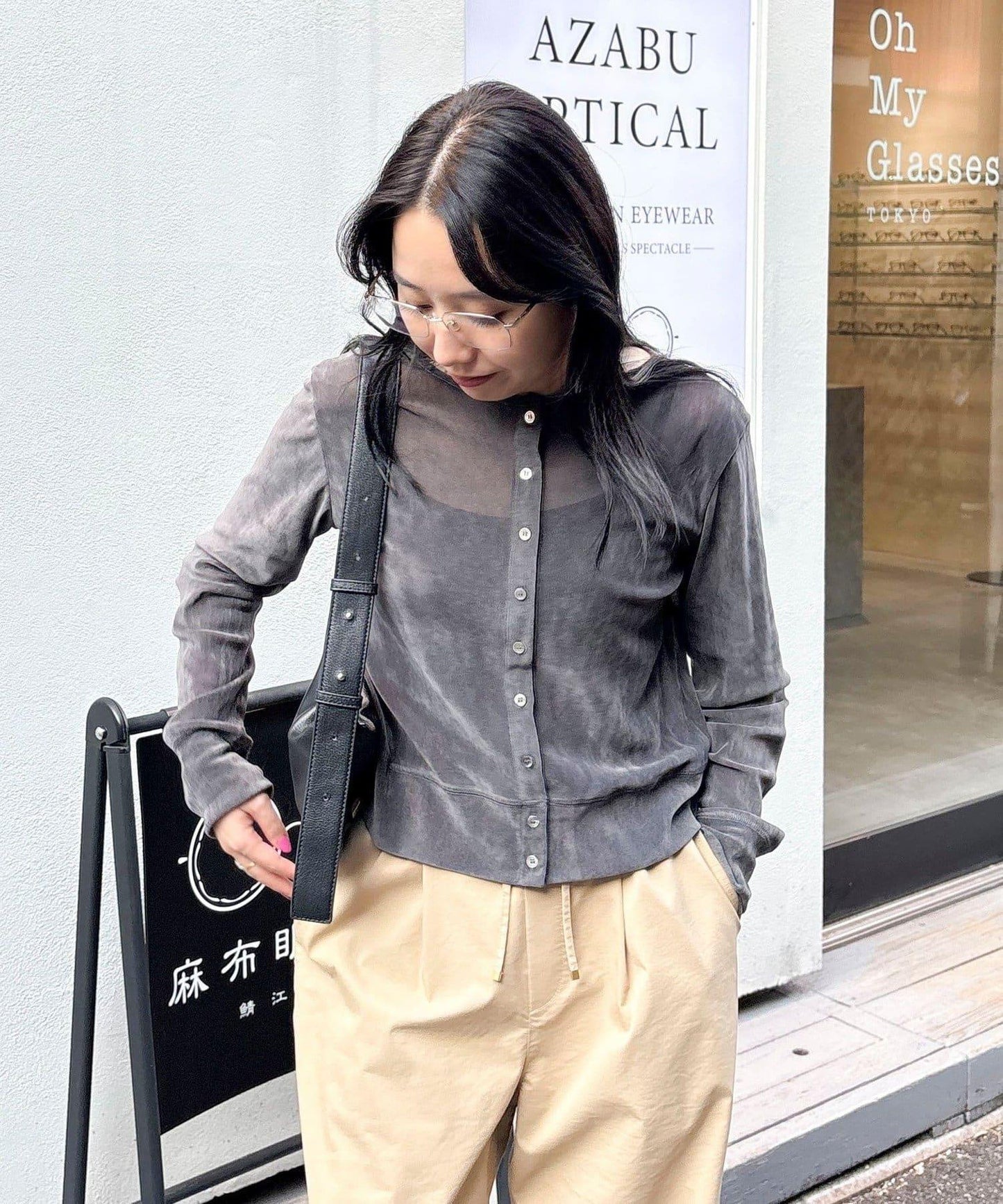 透視植絨短款開衫