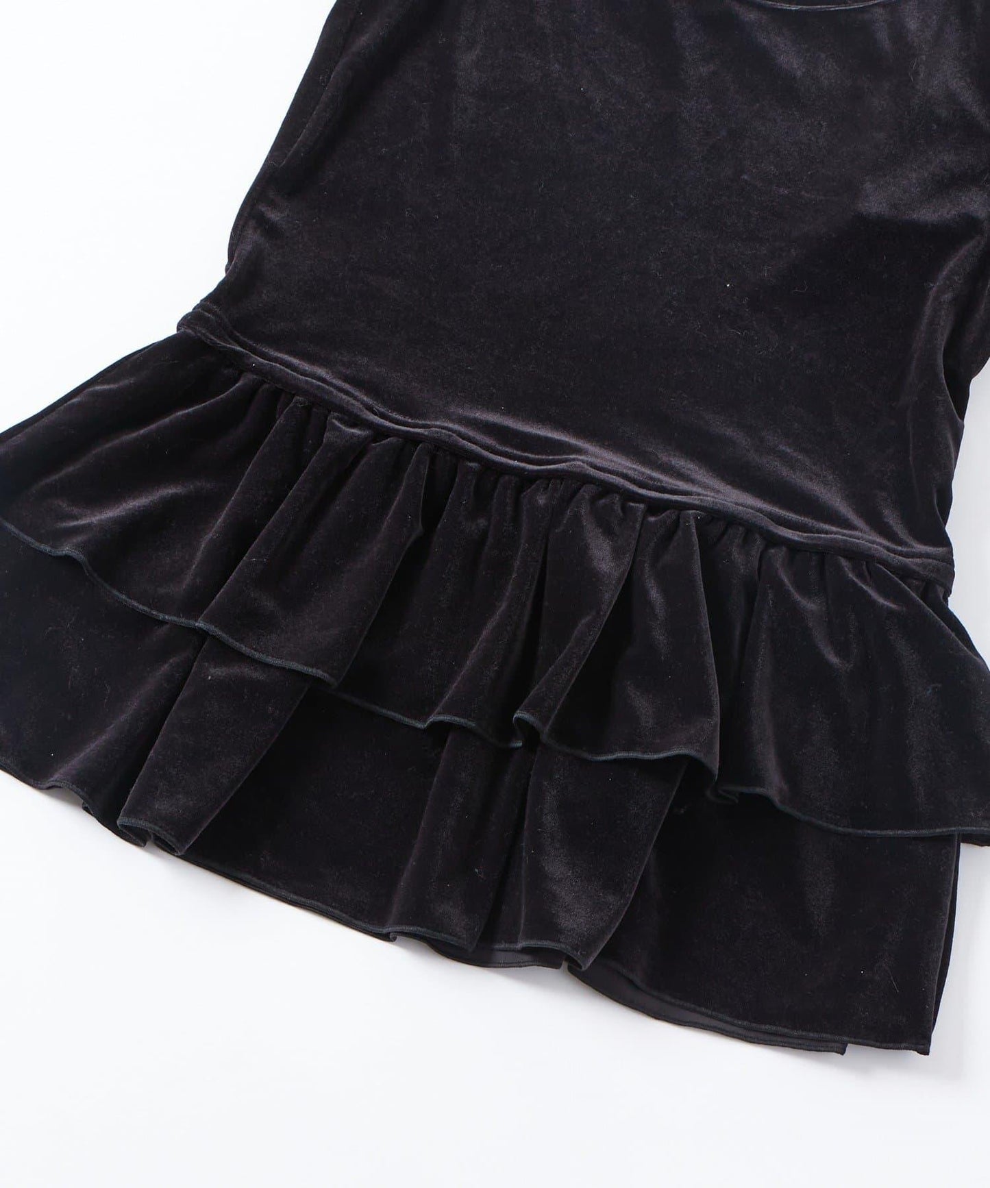 【WHO'S WHO gallery】天鵝絨荷葉邊長款上衣