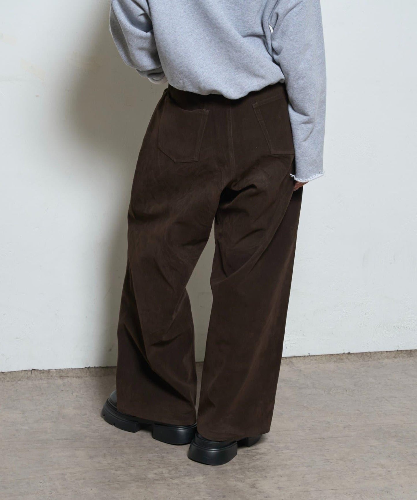 【AW】麂皮雙層膝蓋長褲