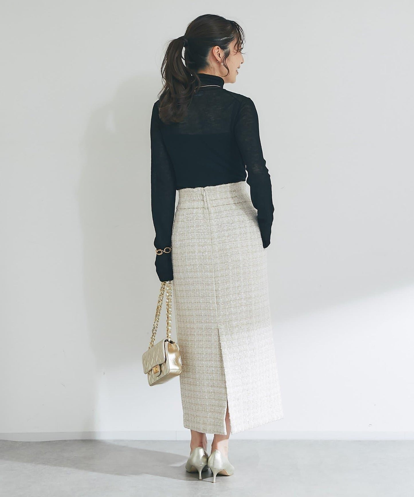 【優雅顯美】花呢修身長裙