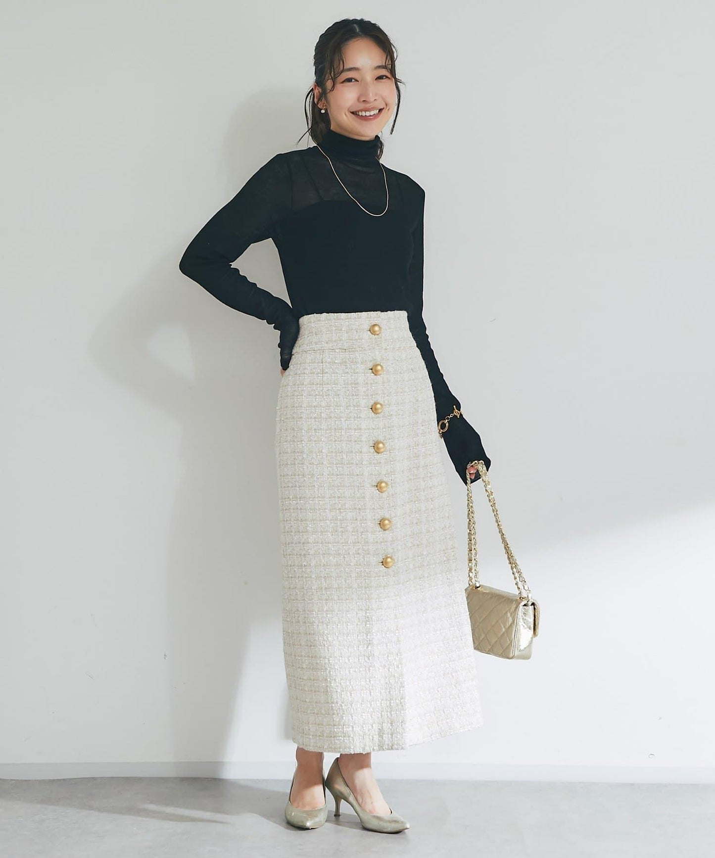 【名品・長季可穿】透視羊毛混紡羅紋高領針織衫