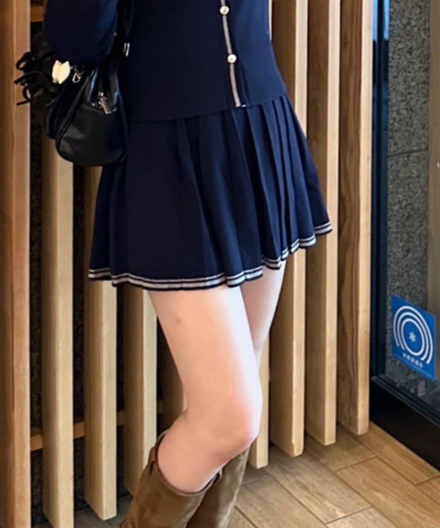 【套裝可搭配】下襬條紋百褶迷你裙